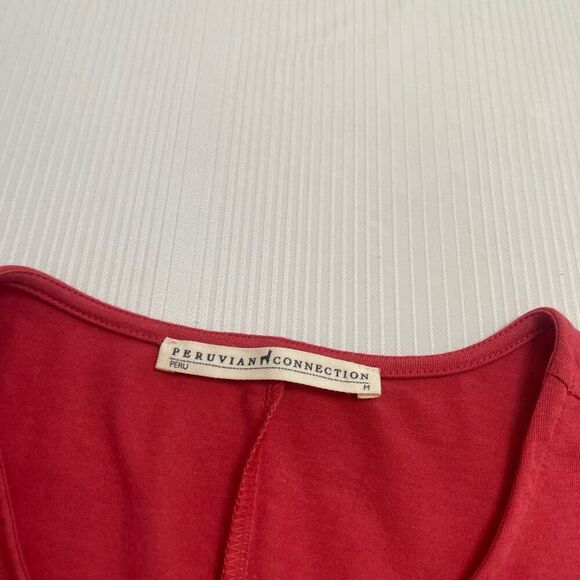 Peruvian Connection Pink Faux Wrap Dress Size Medium - Picture 4 of 7